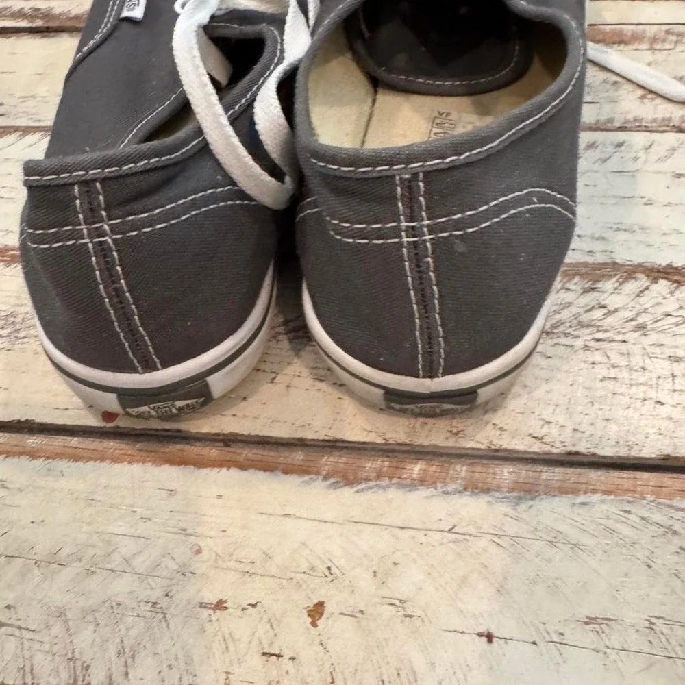 Vans Authentic Charcoal Gray Canvas Low Top Skate Sneakers Women 6.5 Men 5.0